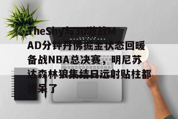 关于TheShy与30激战MAD分钟丹佛掘金状态回暖备战NBA总决赛，明尼苏达森林狼集结日远射贴柱都惊呆了的信息
